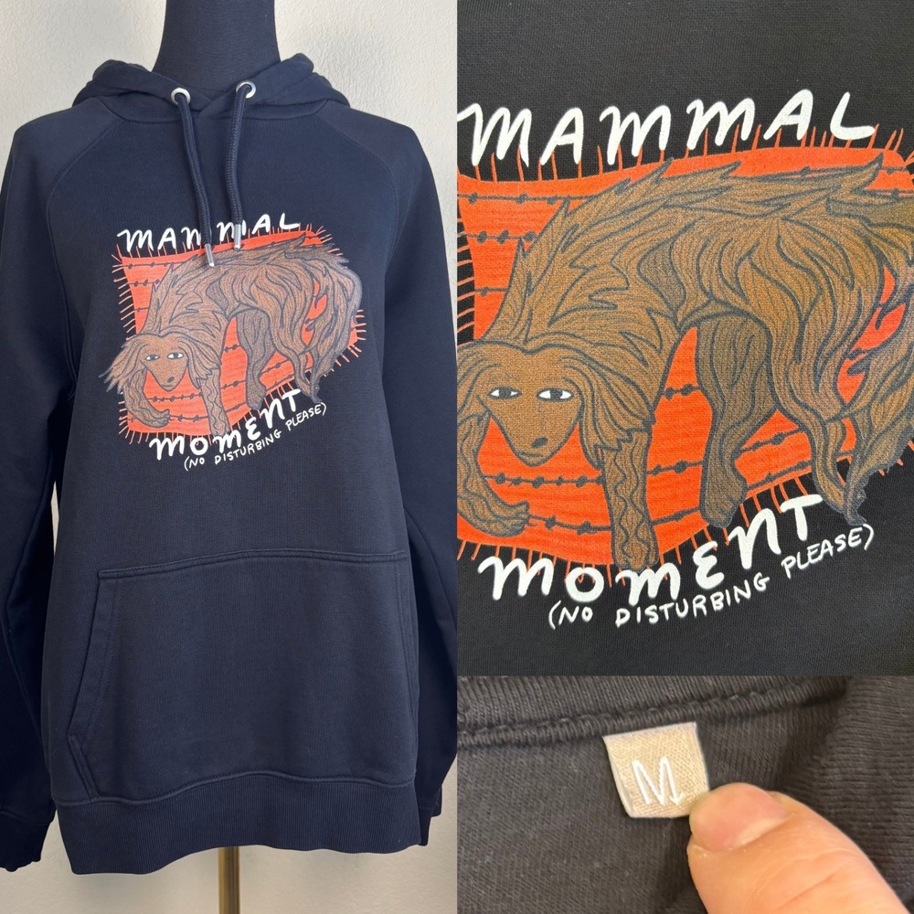 Warm Shape Mammal Moment Graphic Hoodie, Size M, Black,‎ Cotton Blend